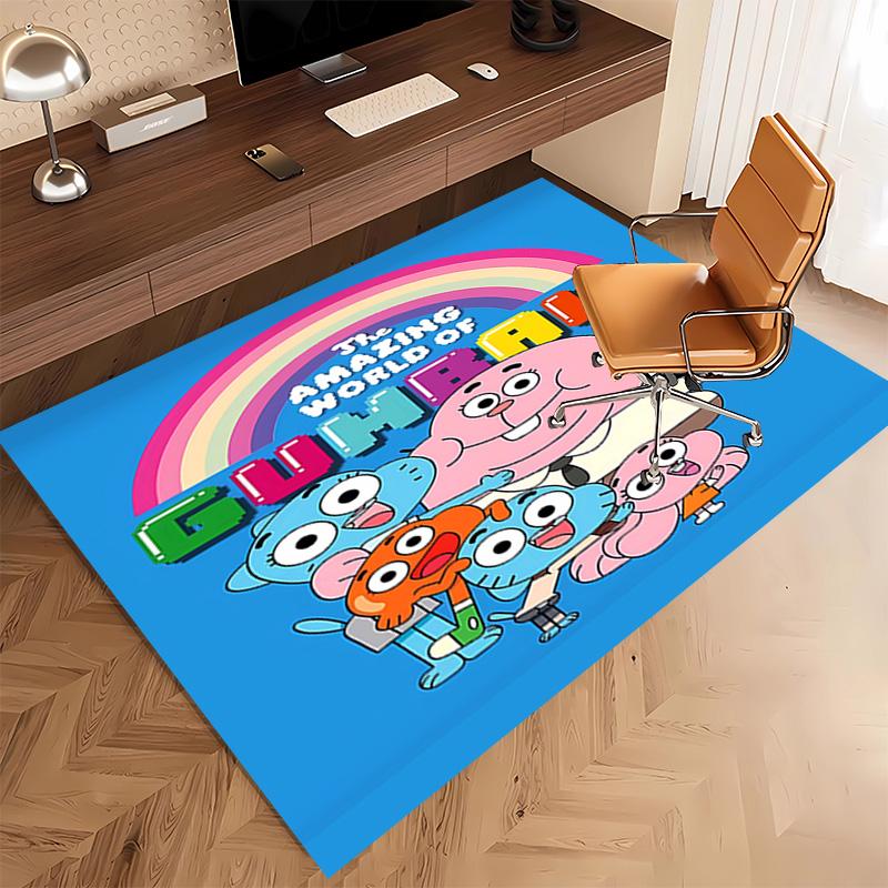 1pc The Amazing World of Gumball1 Print Area Rug - Soft, Washable Non-Slip Indoor Mat, Living Room, Home Office Decorative Rug,Office Decorative