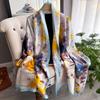 Latest Spring High Quality Soft Silk Scarf Women Ladies Elegant Floral Scarf Fashion Shawl Beach Sun Protection Designer Scarf