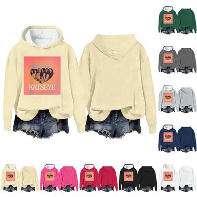 Женская модная повседневная толстовка с длинным рукавом, свободная, с принтом, спортивная, с длинным рукавом, с капюшоном