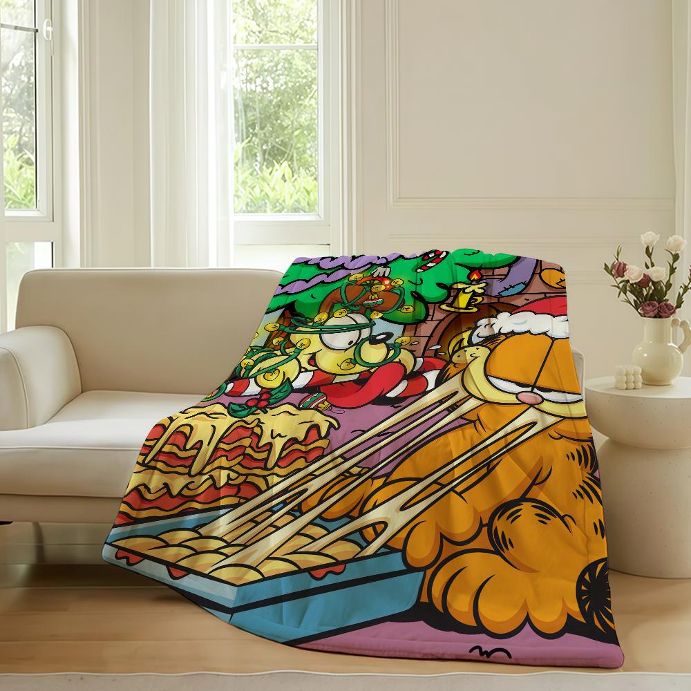 Cartoon cute G GarfieldS Blanket For Sofa Office Bed Plane Travel Sleep Read Relax Camping Soft And Warm