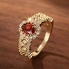 1Pc Fashionable, Inlaid with Synthetic Zircon, Retro Light Luxury Personalized Ring