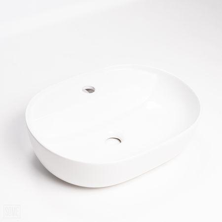 Dritto countertop washbasin 51.5X39 CM oval with tap hole white