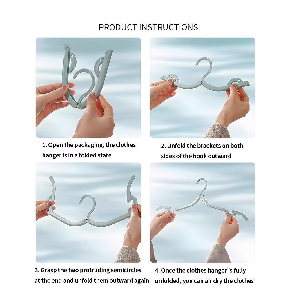 1-11pc Travel Foldable Hangers Portable Clothes Hanging Rack Space Saving Ultra Light Clothes Hanger Random Color Home Rack
