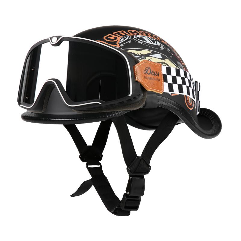 VGV Полушлем мотоциклетный шлем Электромобиль велосипед Езда Локомотив для Круизера Ретро Четыре сезона Унисекс подросток ребенок