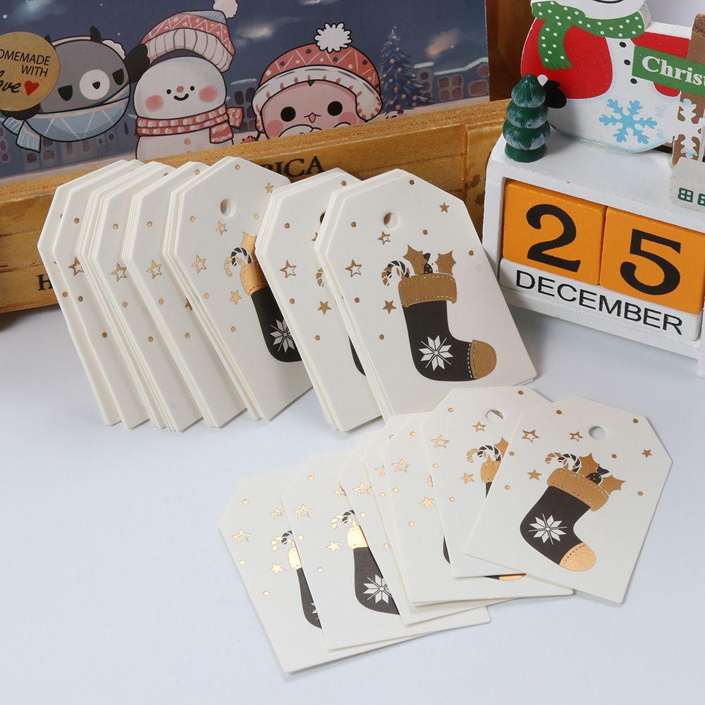 50 шт. Санта-Клаус крафт-бумага упаковочные принадлежности крафт-бирка подарочная упаковка навесные бирки рождественские этикетки