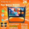 Android 14 Carplay Auto для Benz W203 автомобильный радиоплеер мультимедиа стерео навигация 4G+WIFI AI Voice головное устройство DVD 360 камера BT