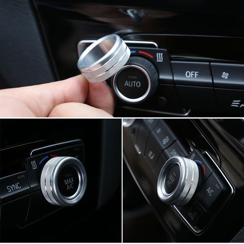 Car Air Conditioning Knobs Audio Circle Trim Fit For BMW F30 F34 F20 F21 F46 X1 F48 X2 F47 F32 F33 F36 1 2 3 Series