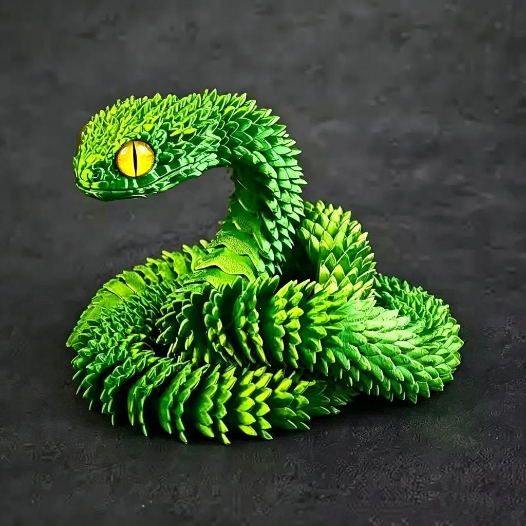 30 см 3D-печатная игрушка-украшение в виде змеи, подвижные суставы, модель животного, аксессуары для украшения рабочего стола в доме и офисе