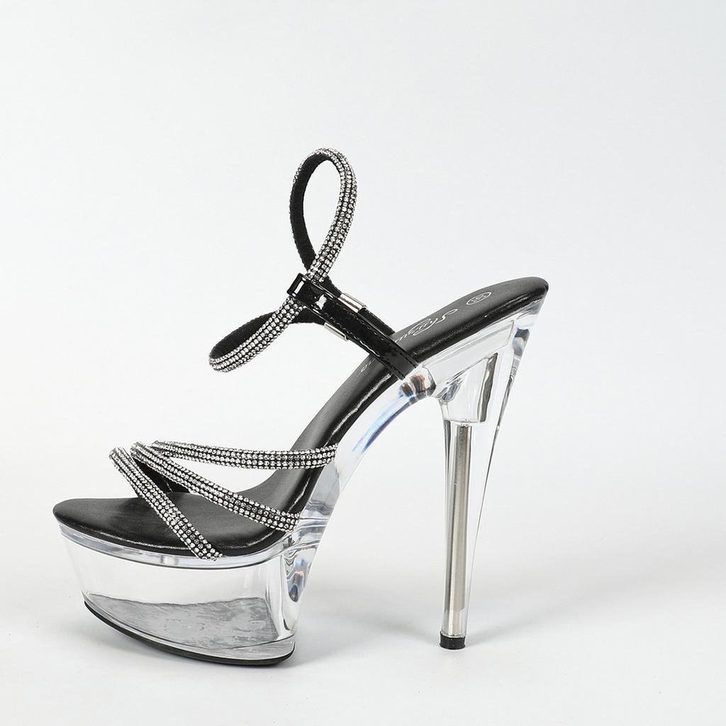 Женские туфли на тонком каблуке со стразами, на тонком каблуке с прозрачными автомобильными кристаллами, туфли на высоком каблуке со стразами для ночного клуба LFD-190-B12