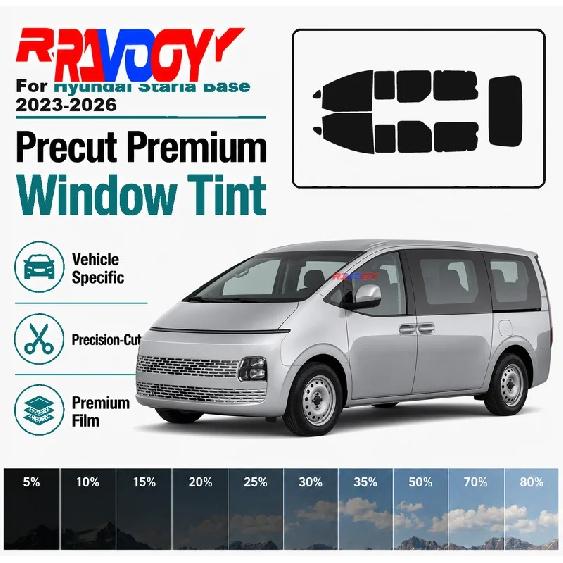 For Hyundai Staria Base -2026 RAVOOY Pre-Cut Window Tint Film Vehicle-Specific Full Kit Front & Rear Windows Precision-Cut