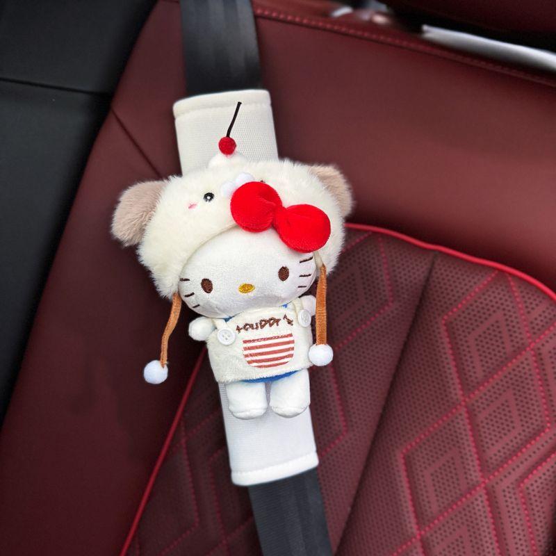 Kt Cute Car Seatbelt Shoulder Pads to Prevent Chafing and Wear on Clothes, Cute Doll Car Interior Decorations