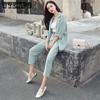 Solid Color Suit Set Women's Spring Autumn Korean Style Business Casual Blazers + Pants Two Pieces Set