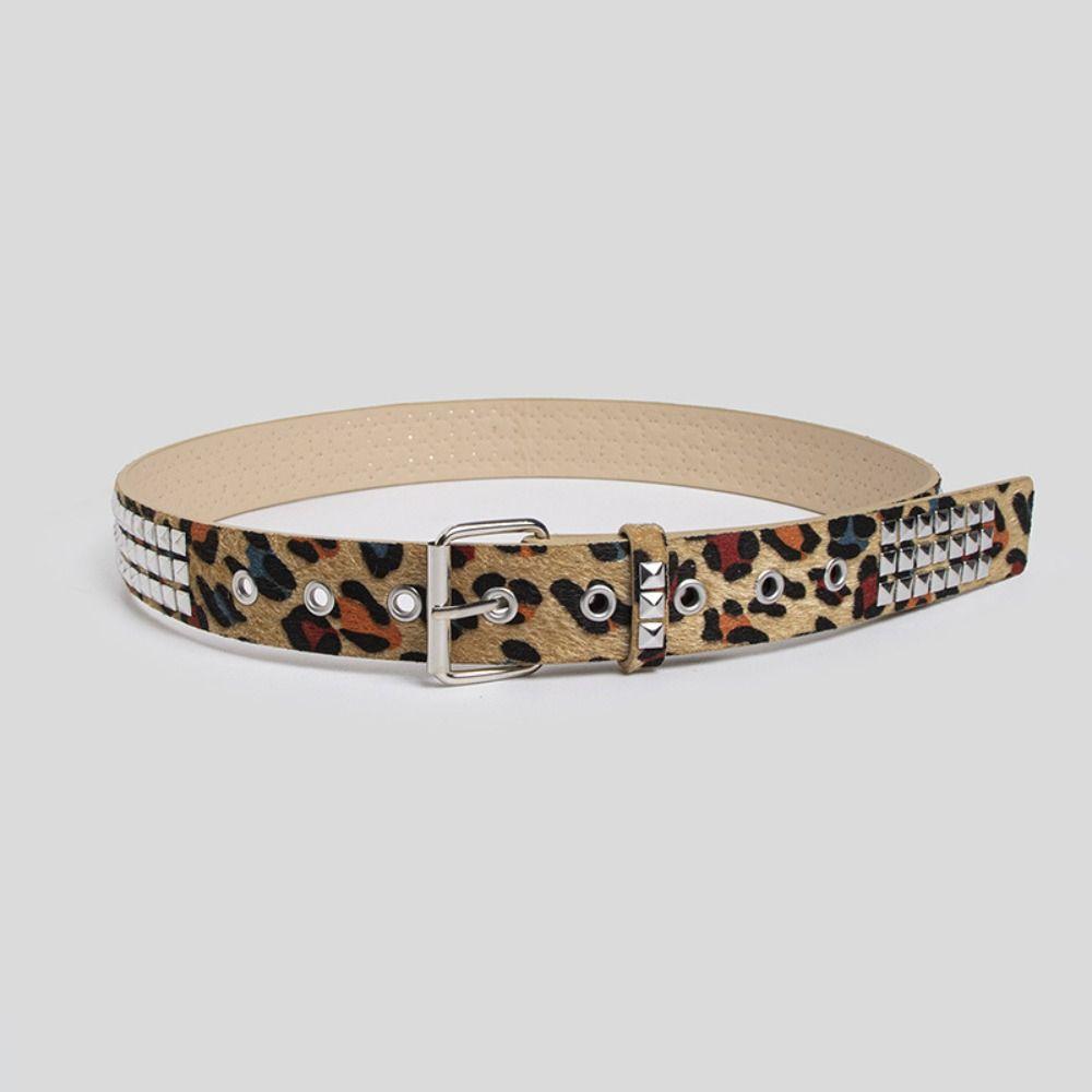 Leopard Print Waistband PU Leather Waist Belts Casual Waist Strap