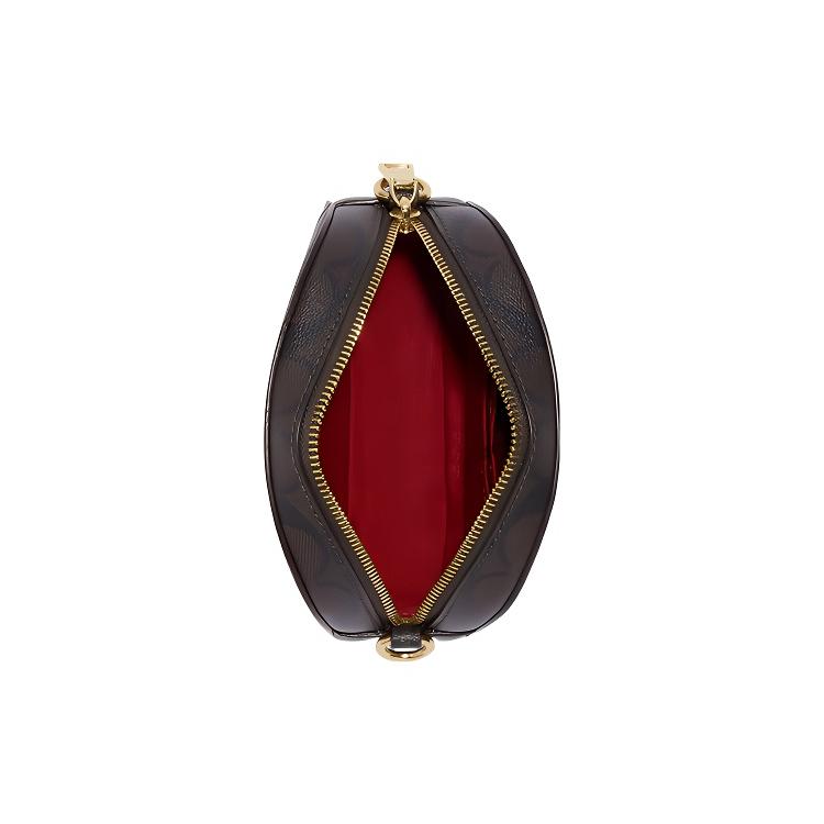 New COACH Serena Signature Coated Canvas With Smooth Leather Crossbody Bag, Shoulder Bag Women's Tan 2628-IMRVQ