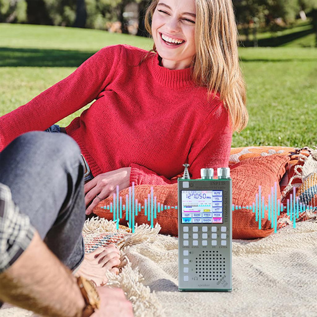 Dual Modes RDS Data Display Radio 2500mAh Hand-Held Radio Receiver ESP138 ESP32 SI4732 for Bluetooth-Compatible Speakers