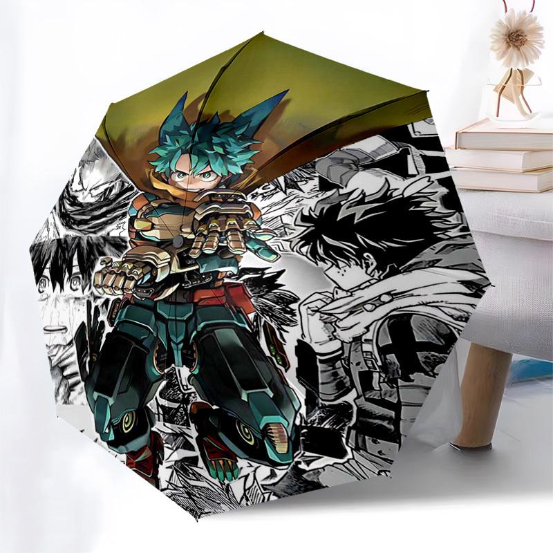 1 шт. Зонт для улицы My Hero Academia Boku No Hero Academia с автоматическим открытием и закрытием, дизайн с Кацуки Бакуго, портативный трехскладной дизайн, 8 ребер