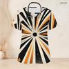 Women Plus Size Geometric Printed Scrub Top Keyhole Neck Short Sleeve With Front Pockets