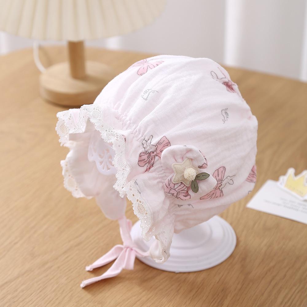 Дышащие чепчики для новорожденных 0-12 месяцев, детская шляпа от солнца 2025 года, чепчик для девочек, весна-осень