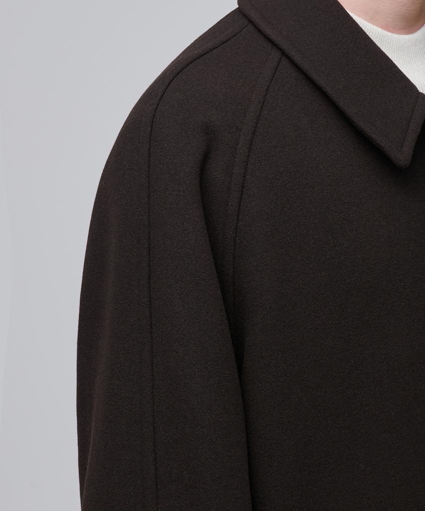 Musinsa Standard Cashmere Blend Oversized Balmacaan Coat [Dark Brown]