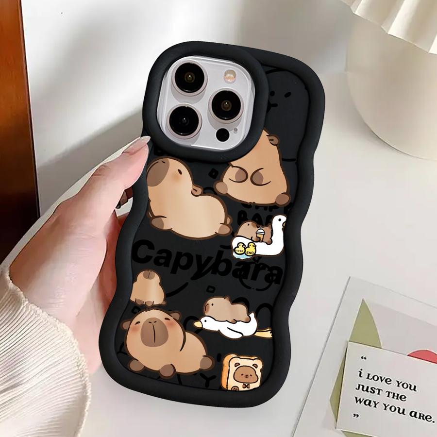 Мягкий чехол для телефона для iPhone 17 Air XR 13 16 Pro Max 15 Plus 8 11 14 12 Капибара Милый
