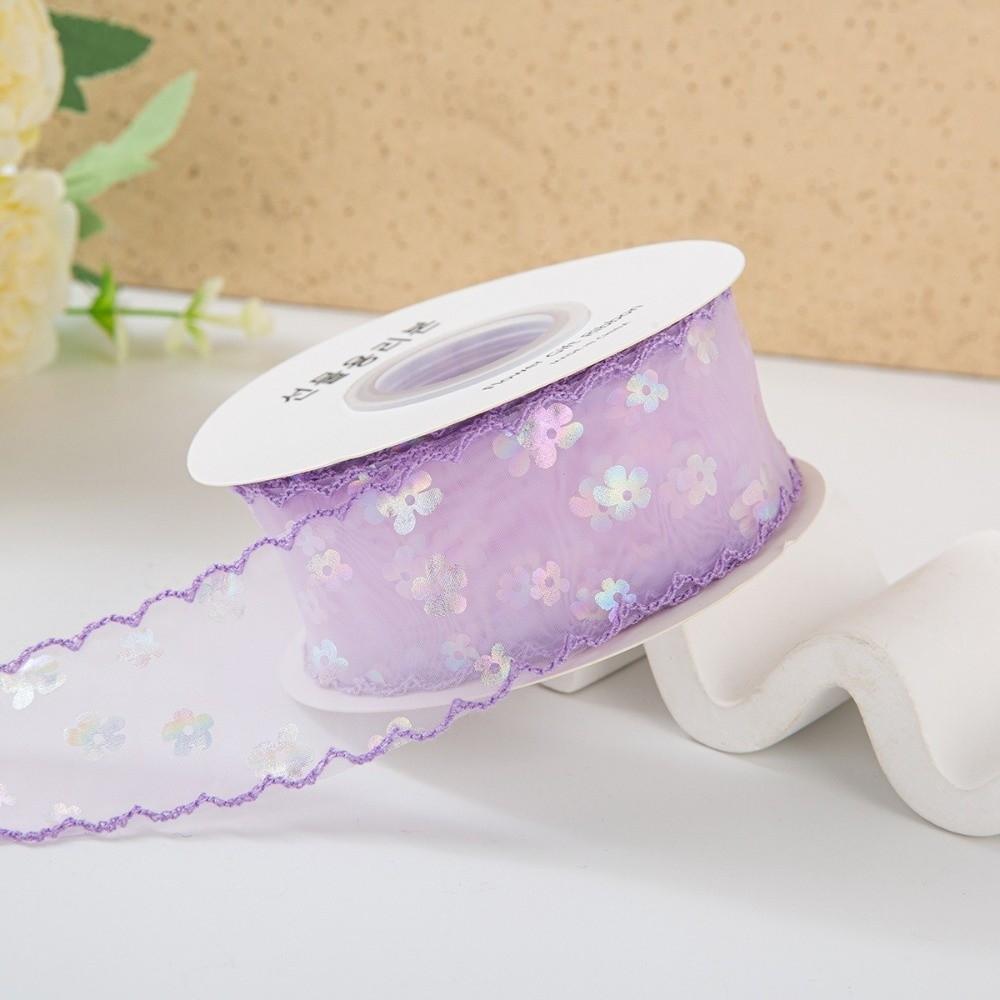 Sequin Snow Gauze Fabric Ribbons Stripe Pattern DIY Ribbons New Satin Ribbons Gift Wrapping