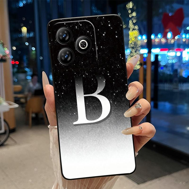 Модный чехол с буквой и цветком для пары на ZTE Blade V60 4G/Axon 60 4G/Nubia V60, мягкий силиконовый черный чехол, защитный от царапин корпус