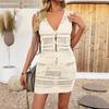 Summer New Sleeveless Vestknitted Hollowed-out Swimsuit Beach Dress Women's Dress