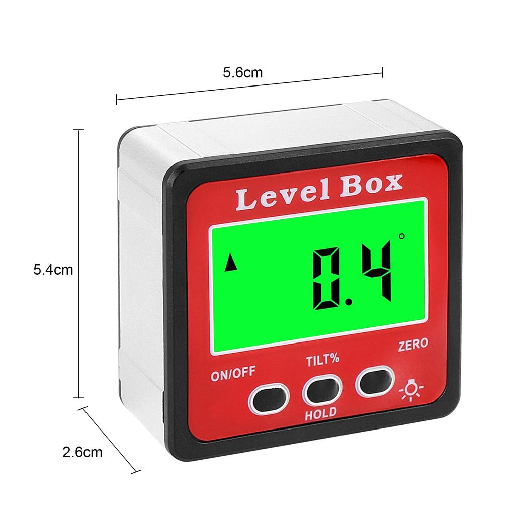 Digital Angle Gauge Level Box Accurate Magnetic Portable Size Protractor Inclinometer for Woodworking Construction Machinery