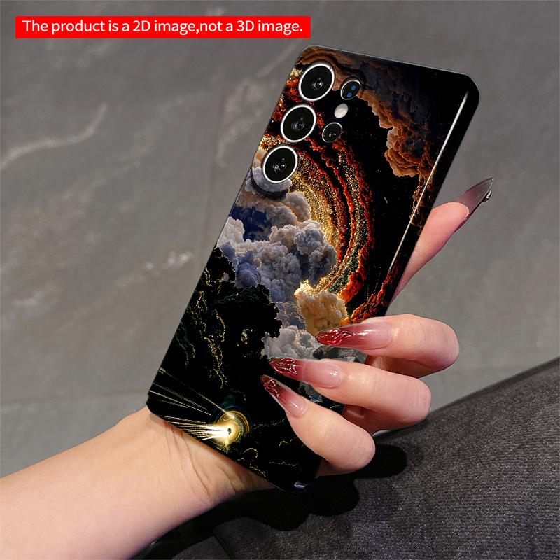 2DFlat Samsung phone case Cosmic Storm Over Forest Sky Applicable to Galaxy S22 S23 S24 S25ULTRA S26 A12 A13 A14 A15 A16