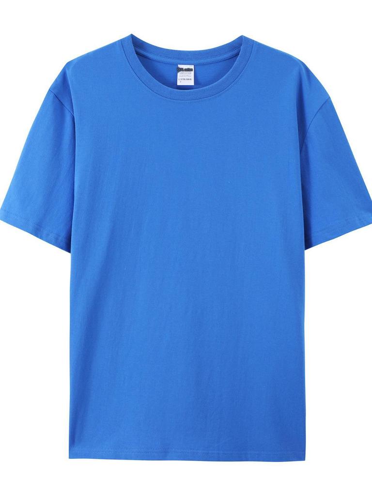 Унисекс футболка из 180г гребенного хлопка с круглым вырезом: Свободный крой, Однотонный, Короткий рукав, Готов к печати.