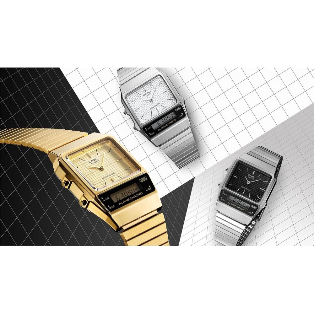 Casio Мужские часы Aq 800e 7a Белые
