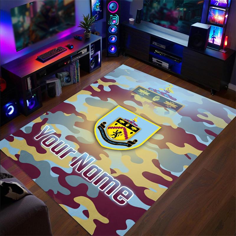 Crystal Velvet Rug Burnley Football Print Custom Name Text Floor Mat Home Decor