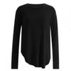 Shop   Women Round Side SliT Hip Cover Yoga Long Sleeve T shirT Rnf Wsh 11860 Be