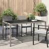 VidaXL Garden Table 150x90x75cm Tempered Glass and Woven Resin Grey 316708