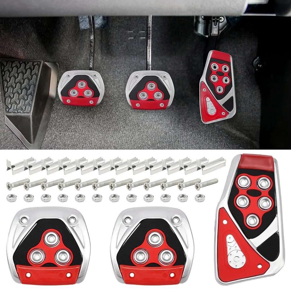 3 шт. ручные автомобильные нескользящие накладки на педали для ног, стильные педали тормоза, акселератора, сцепления, пластиковые автомобильные аксессуары