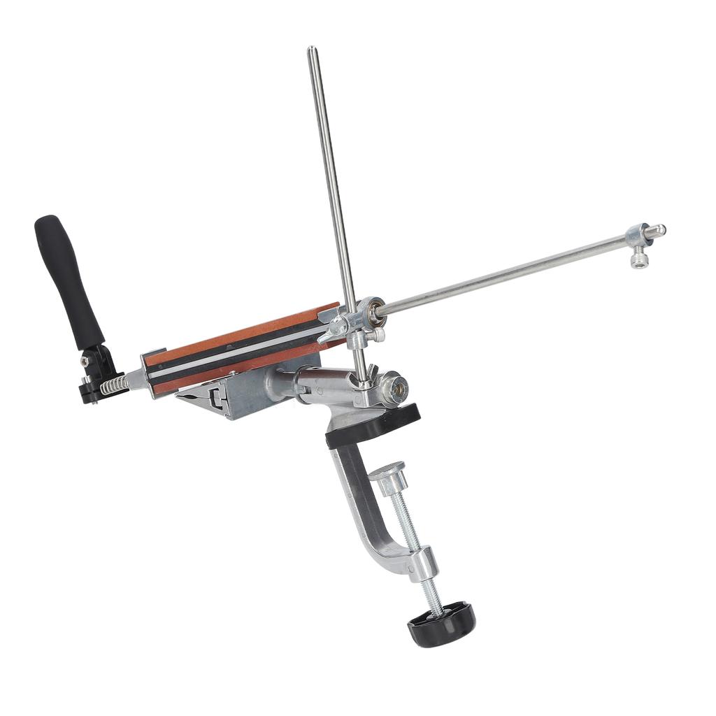 Металлическая точилка с фиксированным углом с 4 точильными камнями, вращение на 360 градусов, откидное приспособление для заточки и полировки ножей