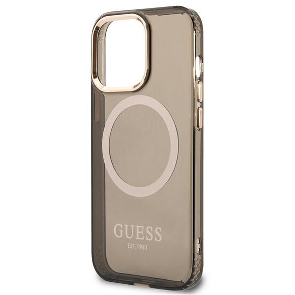 Guess Guhmp13Lhtcmk Iphone 13 Pro / 13 6,1 Czarny/Black Hard Case Gold Outline Translucent Magsafe