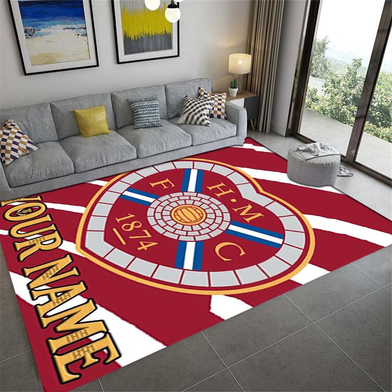 Custom Name Heart of Midlothian Carpet Rug for Living Room Bedroom Home Sofa Decoration,Kids play Non-slip Floor Mat