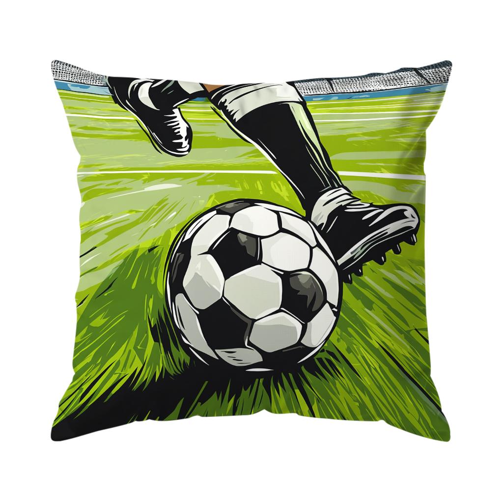 1/4Pcs Setgreen Grass And Football Cushions Pillowcase Polyester Cushion Cover Throw Pillow Pillowcover Home Car Sofa Decor