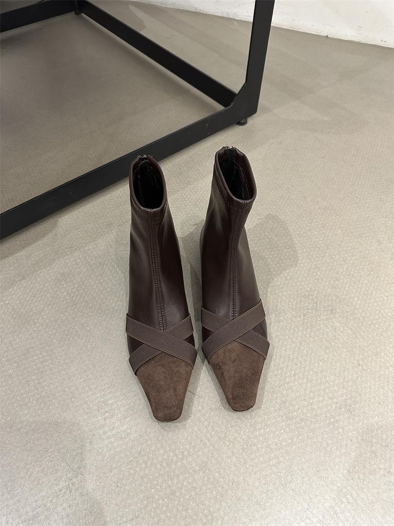 Французские ретро нишевые леопардовые короткие ботинки для женщин 2025 осень и зима новые ботинки французские тонкие ботинки низкий каблук короткие ботинки для женщин