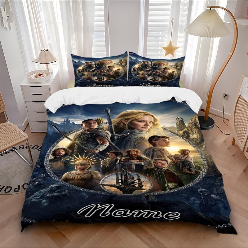 Custom Textile Middle-earth Adventure Bedding 3 Piece Set HD Print Duvet Cover Pillowcases for Teens Adult Bedroom Decoration