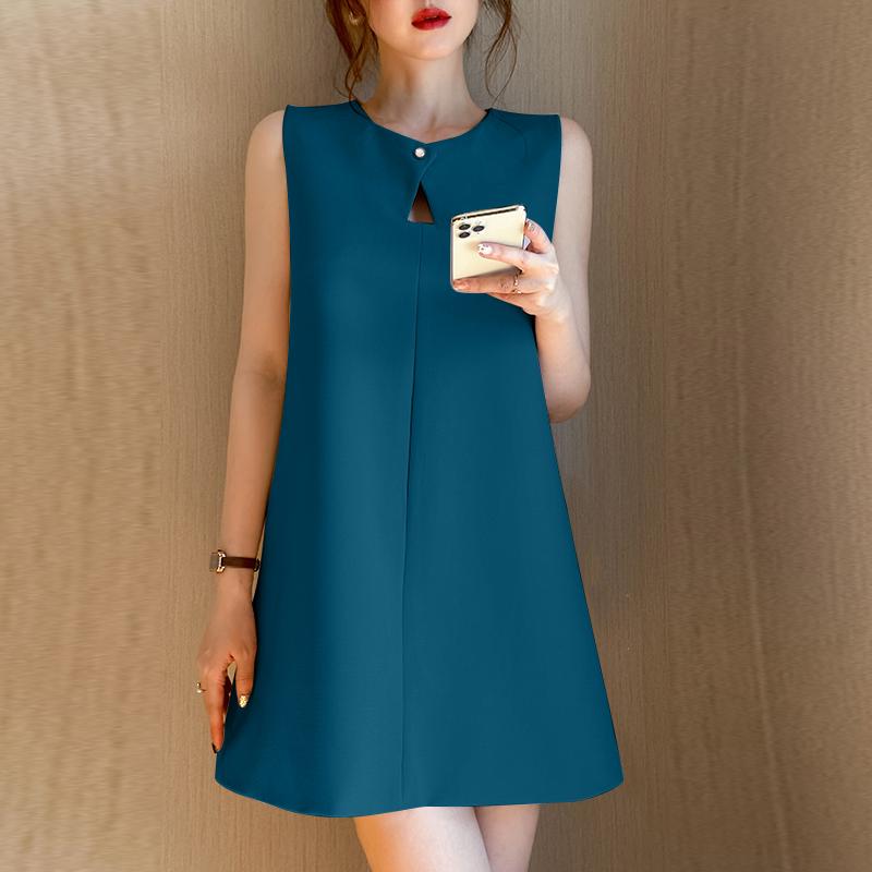 VONDA Летние женские короткие платья с круглым вырезом без рукавов