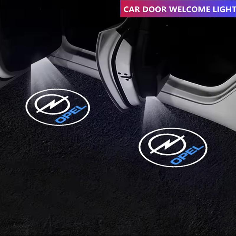 2PCS Wireless For Opel Insigni Astra J G K B Corsa Zafira B Mokka Vivaro Meriva Led Car Door Welcome Logo Lights Car Accessories IL0