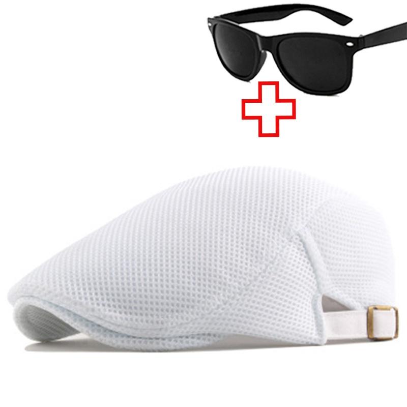 Summer Breathable Newsboy Hat Hollow Mesh Sunscreen Cap Unisex Sports Beret Outdoor Trucker Cap