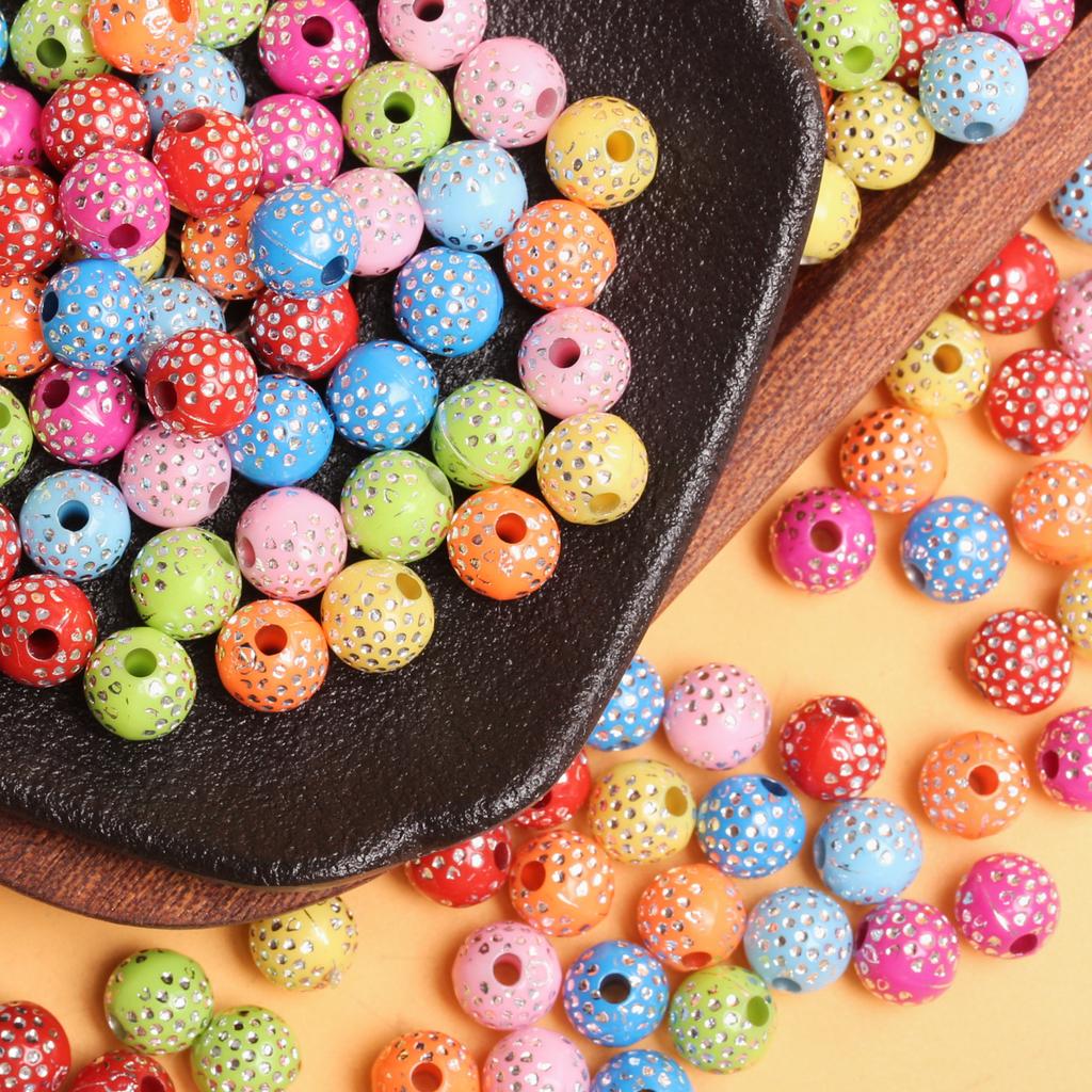 500 г около 2500 шт. ожерелье браслет DIY Babysbreath акриловые модные 8 мм блестящие ювелирные аксессуары разделительная бусина свободные бусины