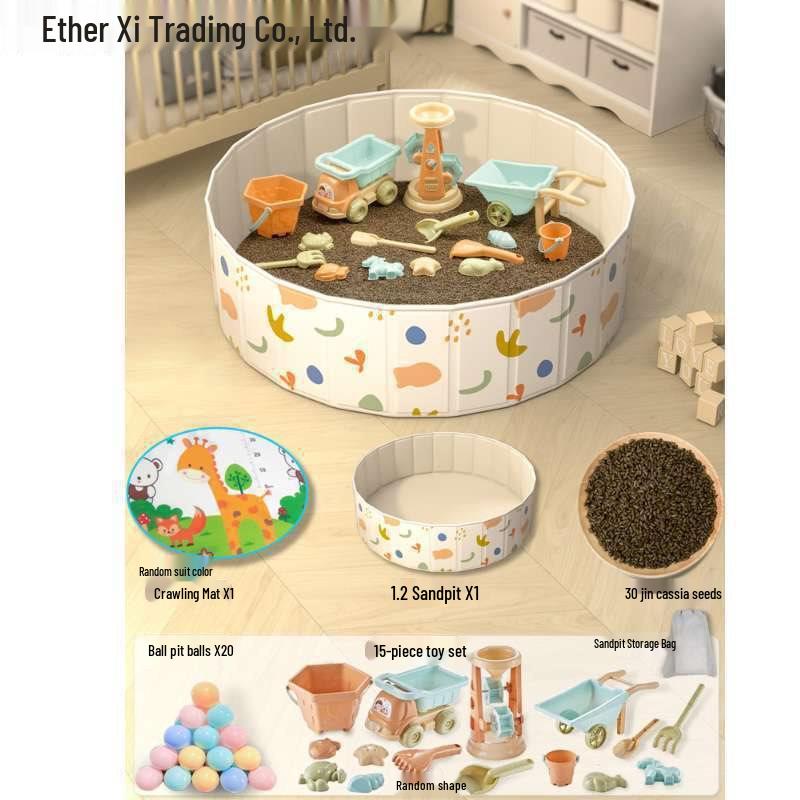 Детская песочница и бассейн с океаническими шариками с ограждением и семенами кассии, игрушки для песка для помещения