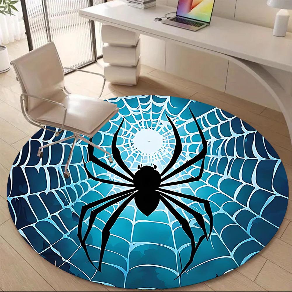 1PCSpider Web Office Round Area Rug, Mat Suitable For Office, Under Office Chairs Bedroom Living Room Home Decor, Room Deco