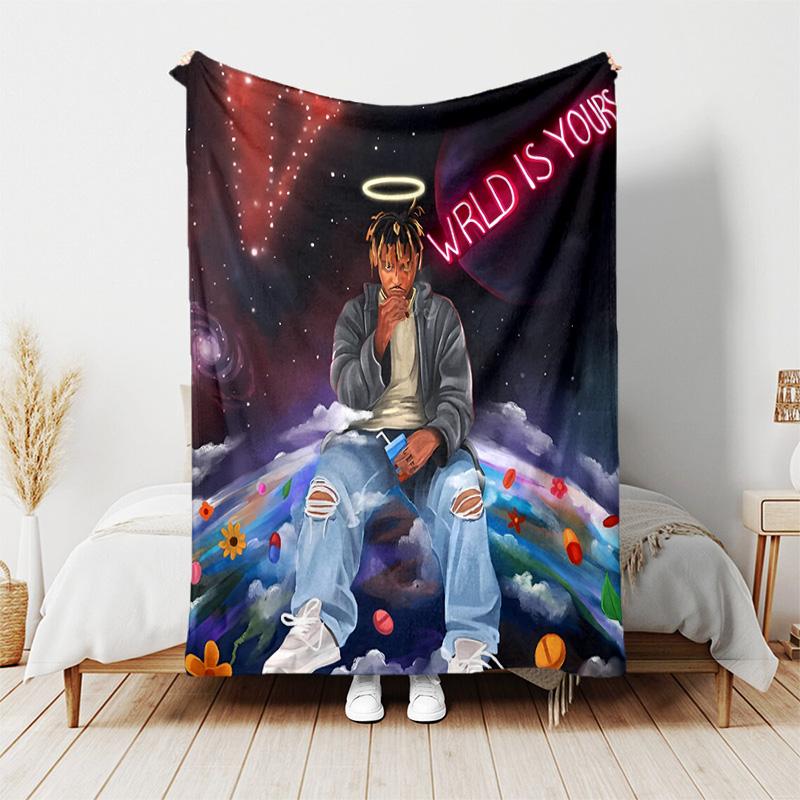 1pc Blanket - Juice WRLD Print Design, Lightweight Blanket for Sofa, Bed- Soft &Warm, Gift for All Seasons