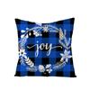 Синяя Рождественская наволочка Полиэстер С принтом Рождественский лось Подушка для дома Подушка для дивана Наволочка