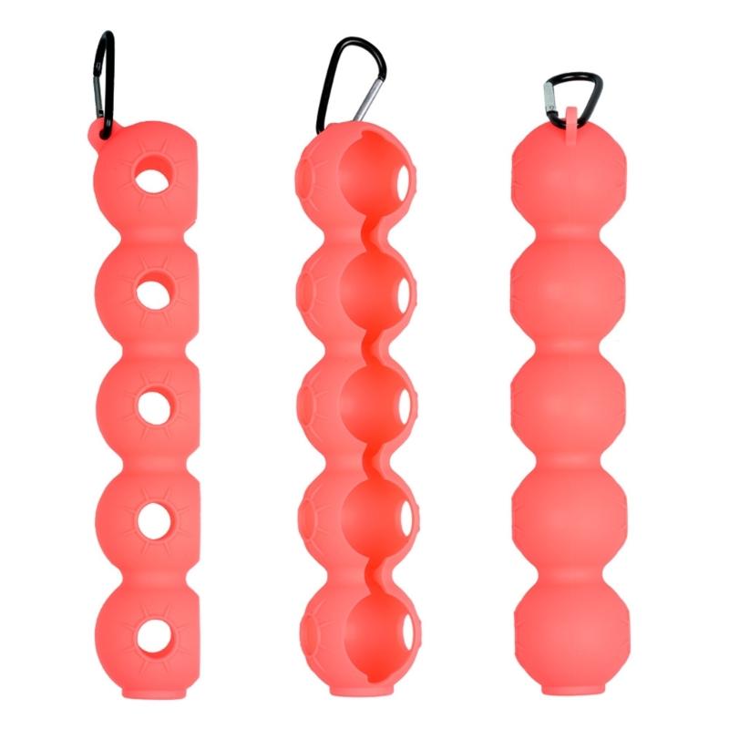 Golf Ball Holder,Holds 5Golf Balls Easy Attachment to Bag or Cart,Golf Ball Protector Cover Silicone Golf Ball Sleeve